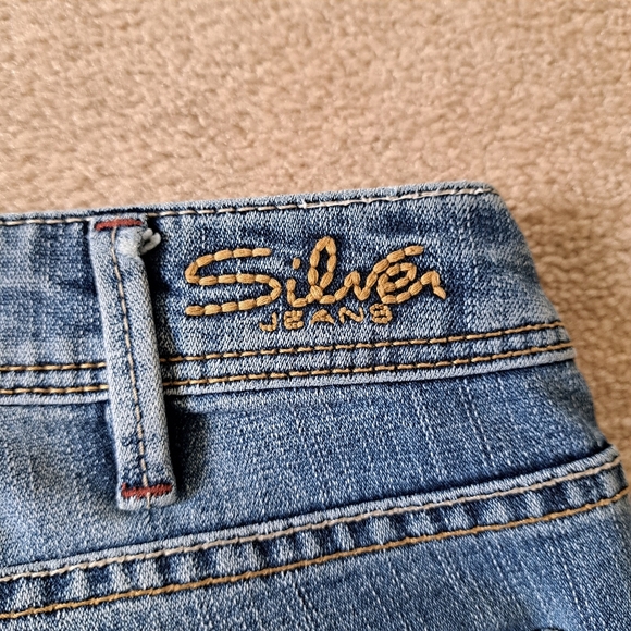 Silver Jeans Aiko Crop Women's 30 Blue Denim Capri Pants Mid Wash - Picture 11 of 13